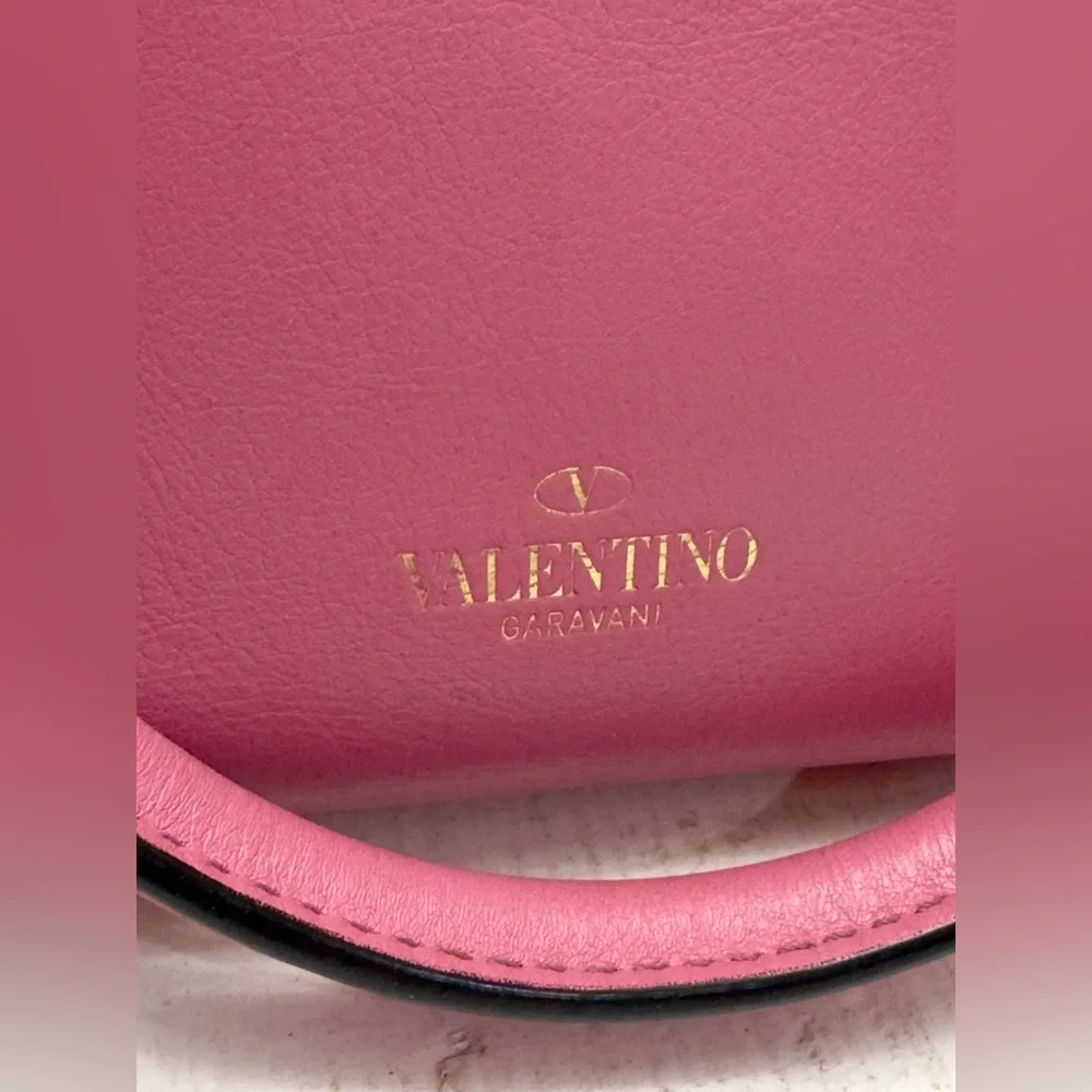 Pink Valentino Garavani Small Leather Rockstud Tote - Picture 6 of 15